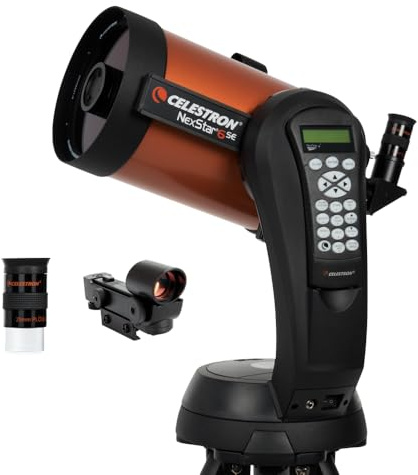 Celestron 11068 NexStar 6SE Telescopio Schmidt-Cassegrain computerizzato con montatura completamente automatica, tecnologia SkyAlign e rivestimento XLT, nero/arancio