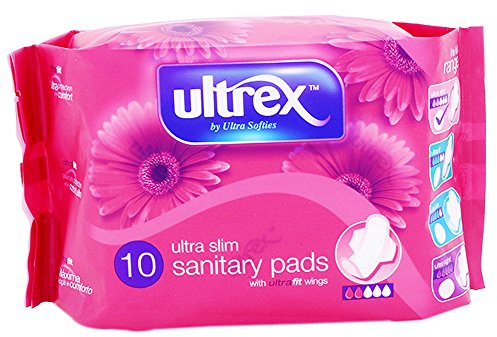 Ultrex Ultra Slim dambindor med vingar, 10 stycken