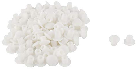 sourcing map Furniture Plastic 5mm Hole Drilling Cover Plugs Insert 130pcs White