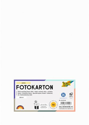 folia 614/50 73 - Fotokarton DIN A4, 300 g/qm, 50 Blatt, capuccino - zum Basteln und kreativen Gestalten von Karten, Fensterbildern und für Scrapbooking