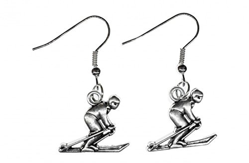 Les bâtons de ski skis Skiohrringe Miniblings skieurs d'hiver Ski - Bijoux Fashion main argenté Boucles d'oreille Boucles d'oreille