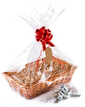 Woodluv Create Your Own Wicker Gift Hamper Basket Kit Use For Christmas Presents, Christening, Wedding, Baby Shower or Birthday Gift