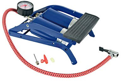 New Double Barrel Cylinder Air Infiltrator Foot Pump Car Van Bicycle Bike Tyre