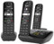 Gigaset AS690A Trio - 3 Schnurlose DECT-Telefone mit Anrufbeantworter - kontrastreiches Display - einstellbare Klangprofile - Freisprechfunktion - Anrufschutz, schwarz [Deutsche Version]