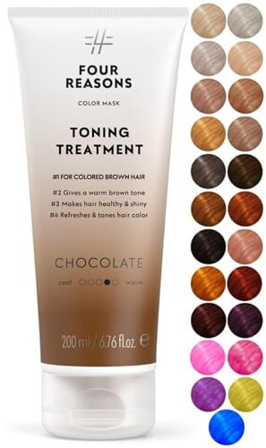 Four Reasons Haartönung Conditioner - Schokolade - Natürliche Spülung und Intensivtönung für Haare - Semi permanente Haarfarbe in Braun - Intensive & Schonende Farben Tönung