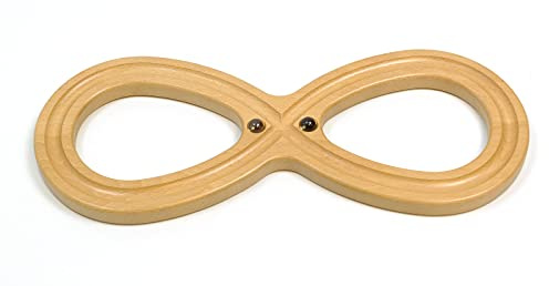 Gebrüder Vinkelau GmbH Liegende Acht/Liegende 8 / Handbalancierspiel/Motorikspiel/Handbalancierbrett aus Buche/hochwertig lackiert/Maße: 45 x 18 x 2 cm/Made in Germany
