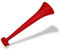 FUN FAN LINE - Pack de 3 trompetas Vuvuzela de Colores. Accesorios y complementos de Fiesta, piñata y Deporte. Desmontables para Combinar Colores de Cuerpo y Boquilla. (Rojo)