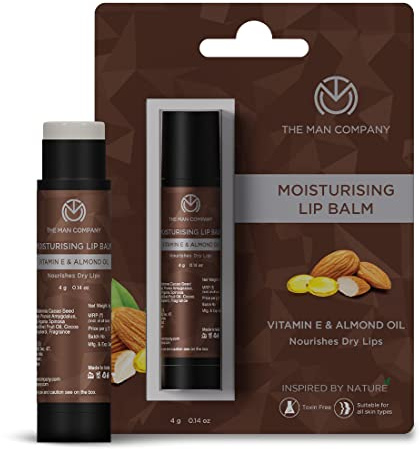 The Man Company Nourishing Lip Balm With Vitamin E, Almond & Olive Oilsoft, Supple, Moisturizesfree From Dry/Chapped Lips - 4Gm