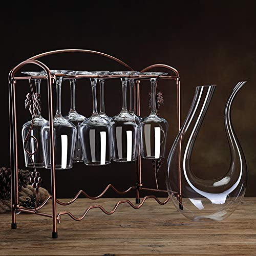 Portabicchieri da Vino da Tavolo autoportante, Porta calici da Vino da appoggio, Porta Bicchiere Contiene 8 Tazze, Colore Bronzo (Installazione a Scatto, Senza Viti)