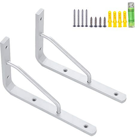 2 Stück Space Aluminium Regalträger,90 Grad Regalwinkel Wandkonsolen Wandregal ,mit Schrauben und Dübel Wand Montierte Schwimmende Regalträger,Multifunktional Metall Regalhalter (40cm/15.7in)