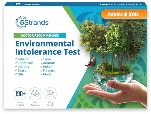 5Strands Environmental Intolerance Test, 282 Outdoor & Indoor Items Tested, at Home Sensitivity Test for Adults & Kids, Accurate Hair Analysis, Results in 5 Days