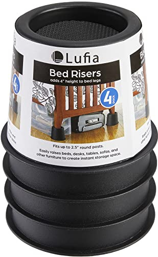 Lufia Set di 4 sollevatori per mobili da letto per letto e divano, tavolo, sedia o scrivania, per letto