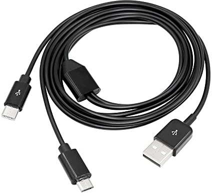 RIIEYOCA Multi-Ladekabel, 2 in 1 USB 2.0 A auf USB Typ C und Micro-USB-Ladekabel, Stromversorgung von bis zu 2 Geräten gleichzeitig über einen einzigen USB-Anschluss,1M(Schwarz)