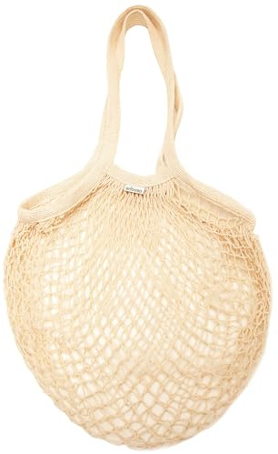 ENOOSO - Borsa Rete Spiaggia e Spesa, Borsa a Rete Mare Donna, Sacca Giochi Bambini, Borse per Frutta Riutilizzabili, Rete Porta Giochi Spiaggia, Borsa Giochi Mare (Bianca)