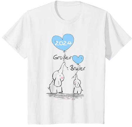 Großer Bruder 2024 Geschenk Elefant Ankündigung Geburt T-Shirt