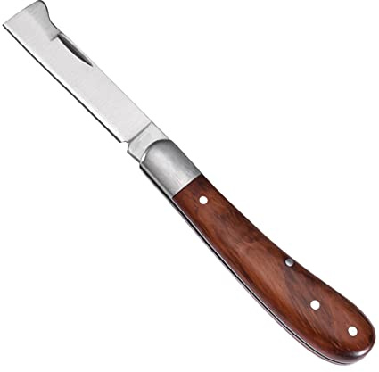 Serpette-Greffoir,Couteau Serpette Jardin,Serpette Pliante Lame Courbe En Acier Inoxydable,Greffoir À Vignes Pliant,Outil De Coupe De Ciseaux D'Arbre De Semis De Taille De Greffage Pliable De Jardin