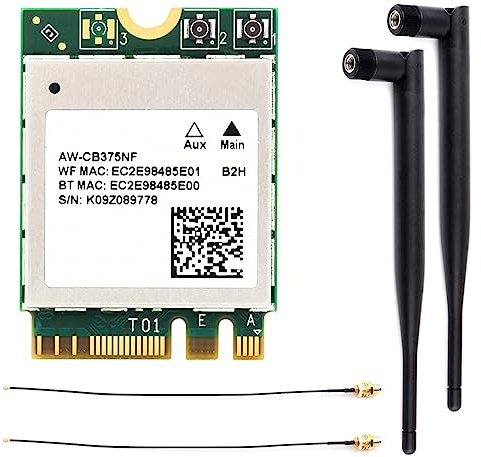 AW-CB375NF Wireless NIC per Jetson Xavier NX/Orin NX/Orin Nano ecc. Scheda di Rete 2.4G / 5GHz 300Mbps / 867Mbps Dual-Band Wi-Fi 5, RTL8822CE-CG Core, Bluetooth 5.0, M.2 A/E NGFF