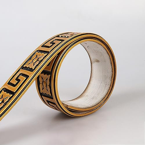Dostear TapetenbordüRe Selbstklebende BordüRe Wand Wohnzimmer Tapeten Fliesenaufkleber Bad Dekoband Selbstklebend 1-Vintage-Gold 5 x 300 cm