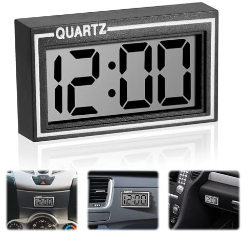 Autouhr Armaturenbrett, Mini Auto Uhr, Fahrzeug Elektronische Kleine Digitaluhr, LCD Digital Clock, Fahrzeug Auto Clock, Datum Zeit Kalender Mini Table Car Armaturenbrett Schreibtisch Uhr mit Klebepad