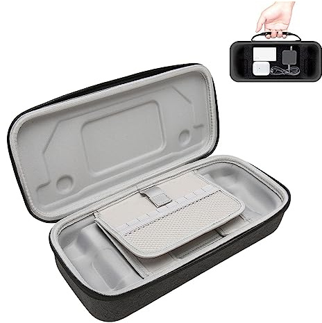 Steam Deck Carrying Case, Hard Shell with Card Slot Stand Handle | Protective Travel Storage with EVA Nylon, Lightweight Design for Commute, Shockproof Console Bag for On The Go