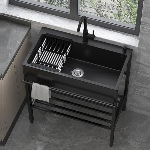 Gewerbliche RestaurantspüLe Aus Edelstahl für Den AußEnbereich, Freistehend, Gewerbliches Restaurant-KüChenspüLen-Set für Die Gewerbliche RestaurantküChe Im Freien in Der Garage ( Size : 100*45cm , Co