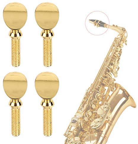 Glomora Viti per bocchino per legatura, 4 pezzi dorato Accessori Per Prestazioni, sassofono per ottone tenore contralto tenore sassofono soprano sib Clarinetto