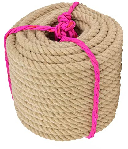 Corda di iuta naturale, corda spessa, corda di Manila intrecciata Corda di iuta Corda di spago di iuta forte da 18 mm Corda di canapa resistente naturale for tiragraffi for gatti fai da te Giardinaggi