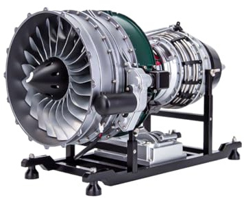 BAUBAUPLAY Verbrennungsmotor Modell, 1/10 Mechanischer Doppelspulen Turbofan Engine Motorbaukasten, DIY Montage Flugzeugtriebwerk Craft Geschenk