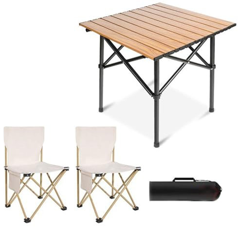 Klappbare Strand-Picknicktische, zusammenklappbarer Rucksack-Rasenstuhl, Camping-Klappstuhl und Tisch-Set mit aufrollbarer Tischplatte aus Karbonstahl für Partys mit mehr Leuten