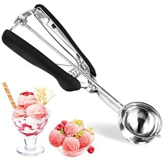 Beeinine Stainless Steel Ice Cream Scoop 5 cm with Trigger, 50 mm Capacity, Silver, 1 pc