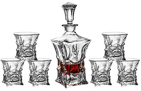 QTANZIQI Verres à Whisky en Cristal, Ensemble de 6 Verres à l'ancienne, pour Boire du Whisky Bourbon, des Cocktails, du Cognac, Cadeau pour Petit ami (Type 4)