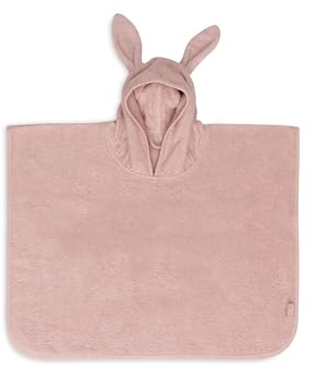Jollein Poncho de bain pour enfant de 1 à 4 ans - Terry, rose sauvage - 100% coton - éponge - Certifié Oeko-Tex - Avec capuche et oreilles - Pour fille et garçon