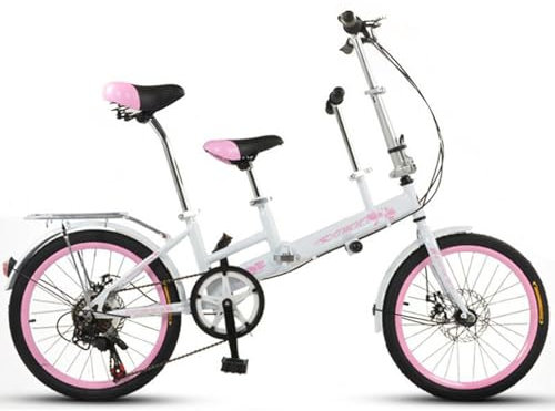 QXIWAOE Bicicletta da 20 Pollici, Tandem Pieghevole per Mamma e Bambino, Freni a Disco, Recinzione, Cintura di Sicurezza, Doppio Dado, Bici per Bambini