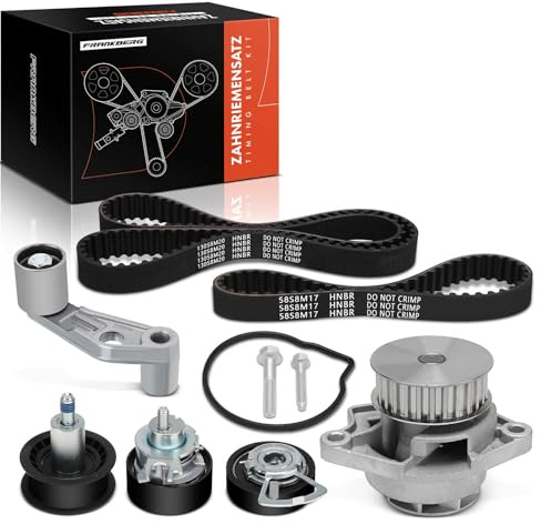Frankberg Zahnriemenkit Zahnriemensatz mit Wasserpumpe Benzin | Kompatibel mit B.o.r.a Variant 1J6 1.4L 2001-2005 Golf IV Variant 1J5 1.4L 1999-2006 Replace# KP15565XS-1