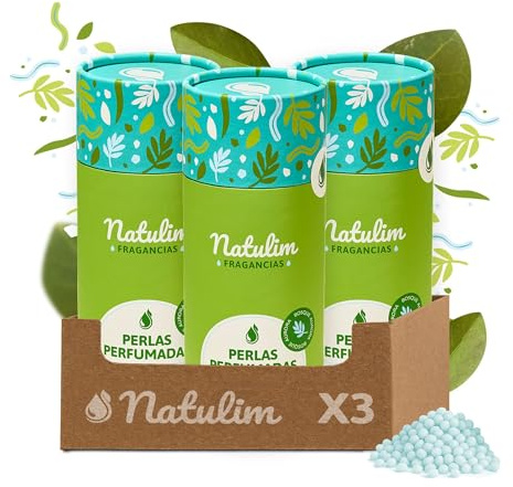 Natulim Perlas Perfumadas - Perlas Aromatizantes para Ropa - Fragancia Duradera - Sin Químicos Nocivos - Apto Pieles Sensibles y todo tipo de Prendas - 90 Lavados – Pack 3 Unidades (Bosque Aurora)