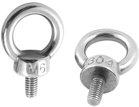 GddOGUK Boulons à Oeil Boulon à œil annulaire boulons à œil en Acier Inoxydable de qualité 304 Surface Lisse 2 Paquets de boulons à œil d'épaule de Levage uf écrous à œil de Levage Structure Simple