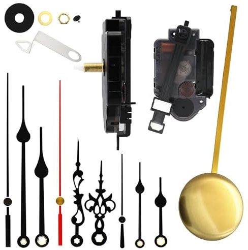 TopHomer Quarz-Pendeluhr-Uhrwerk-Kits, Quarz-Auslöseruhr-Mechanismus, Pendeluhr-Motor, Ersatzteile, Reparaturteile mit 3 Paaren Zeigern
