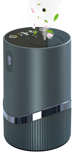Wasserloser Diffusor für ätherisches Öl, 5-20 ml Aromatherapie-Diffusor, tragbare 2000 mAh wiederaufladbare Duft-Luftmaschine, 4 Nebelstufen & 1/2/3/4/6H Timer für Zuhause, Auto, Büro (Grau)