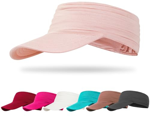 TAGVO Schnell Trocknend Sun Visor Cap für Damen Herren, UV-Schutz Leicht faltbar Strand Golf Tenniskappe Sonnenhut mit Elasität Krempe, Outdoor Sun Visor Hüte Sport Cap für Tennis Running Golf Wandern