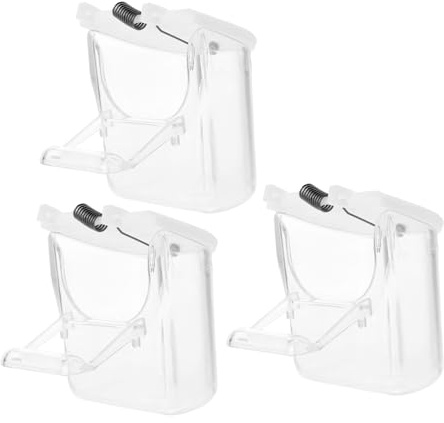 Homobabe Alimentatore Pappagallo Appeso Trasparente Mangiatoia Per Uccelli Da Gabbia Contenitore Di Cibo Per Budgerigar Canary Cockatiel 3 Pezzi Design Scientifico