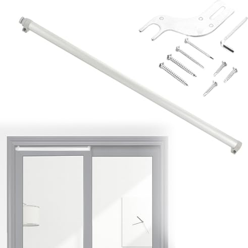 Chiudiporta Scorrevole a Chiusura Automatica, Chiudiporta Scorrevole, Forza Di Trazione Per 20-50/50-70 Kg, Velocità Di Scorrimento Regolabile, Ammortizzatore Pneumatico Silenzioso, Portata 80 Kg