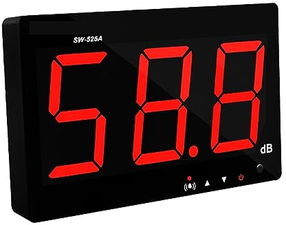 Decibelímetro Sonómetro Medidor De Nivel De Sonido Digital 30~130db Pantalla Grande Restaurante Bar/Oficina/Casa Medidor De Ruido For Colgar En La Pared