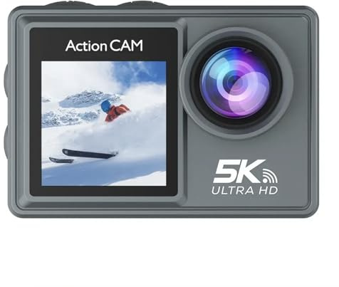 Kozenix Action Camera 5K – Waterproof 30M, EIS Anti-Shake, WiFi & Wireless Mic Support, Mobile Phone Link, Ideal for Travel, Cycling, Diving, Vlogging (With 64Gb Card)