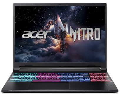 Acer Nitro V 16S AI (ANV16S-41-R2K2) Gaming Laptop, 16 WQXGA IPS 180Hz Display, AMD Ryzen 7 260, 16 GB RAM, 1 TB GB SSD, NVIDIA GeForce RTX 5060, Windows 11, QWERTZ Tastatur, schwarz