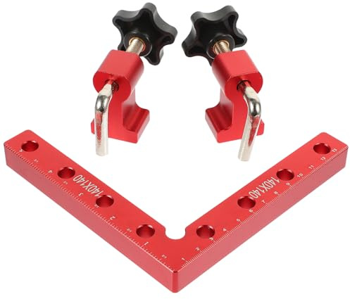 Ipetboom Set Morsetti Angolari a 90 Gradi in Lega di Alluminio Morsetti Quadrati per Lavorazione del Legno 140Mm Utensili per Assemblaggio Mobili e Falegnameria Professionale