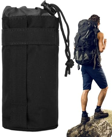 Sacoche Porte-Gourde,Grande Capacité à Cordon de Serrage Imperméable,Rangement Gobelet Porte-Gourde - pour Randonnée Voyage Salle de Sport Hommes et Femmes et Tasse Isotherme