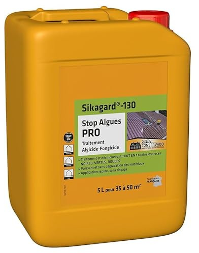 Traitement Algicide & Fongicide Prêt à l’Emploi – Incolore, Sans Rinçage – Anti-Dépôts Verts Toiture & Façade – Bidon 20L