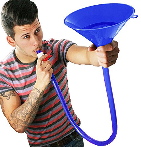 bar@drinkstuff Blue Beer Bong Funnel for American Style Parties