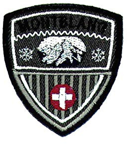 Strykbild applikation patch dräkter Montblanc Alperna 4,5 x 5,0 cm