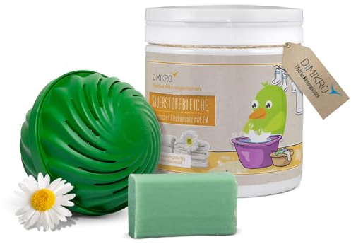 Energie Waschkugel Original für Waschmaschine + Bleichmittel + Gallseife - Ökologischer Waschball mit EM-Keramik wäscht ohne Chemie & Waschmittel sauber